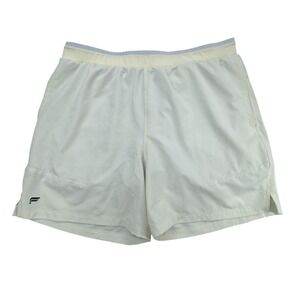 Fabletics Shorts Mens XL Yellow Polyester Microfiber Drawstring Pockets 7 Inseam